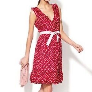RED Valentino Red Polka Dot Midi Dress